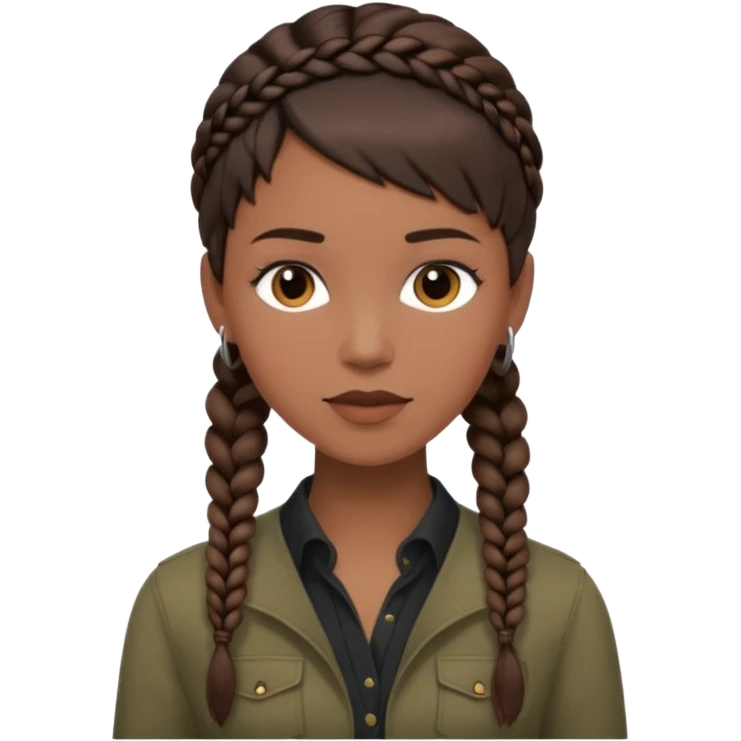 white woman brunette with a pixie hairstyle and black woman with long braids with masculine clothes emoji