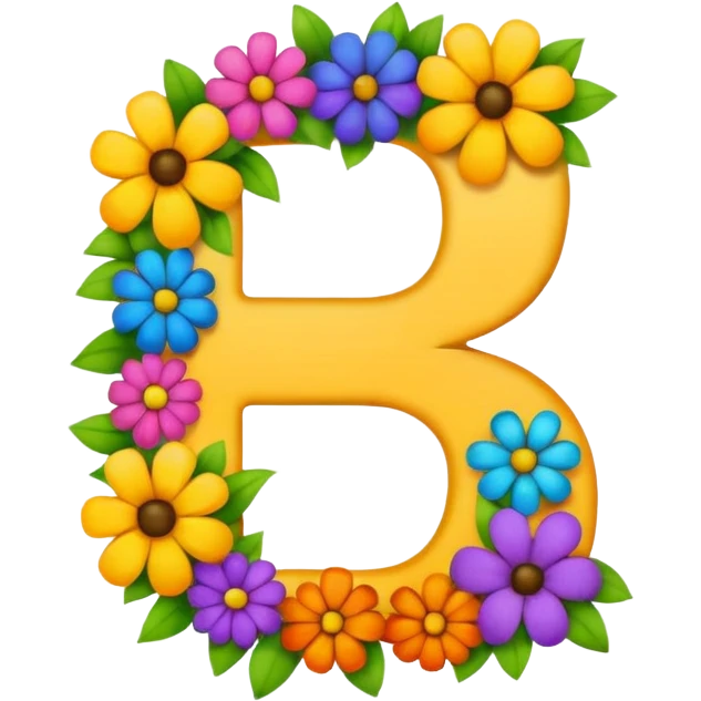 bold number 7 emoji with colorful flowers outlining the shape but not covering it emoji