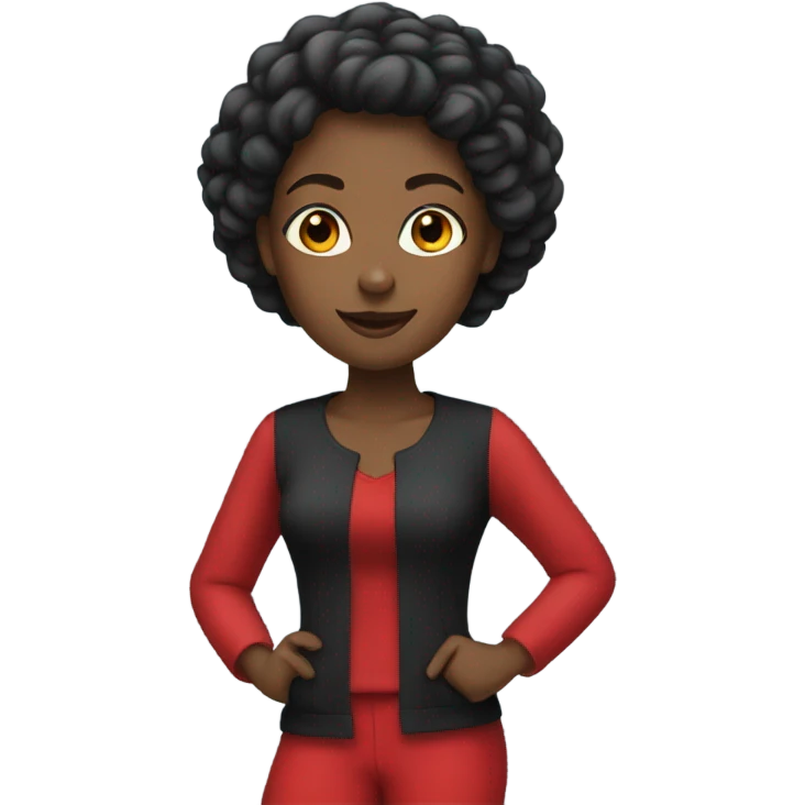 black female in red emoji