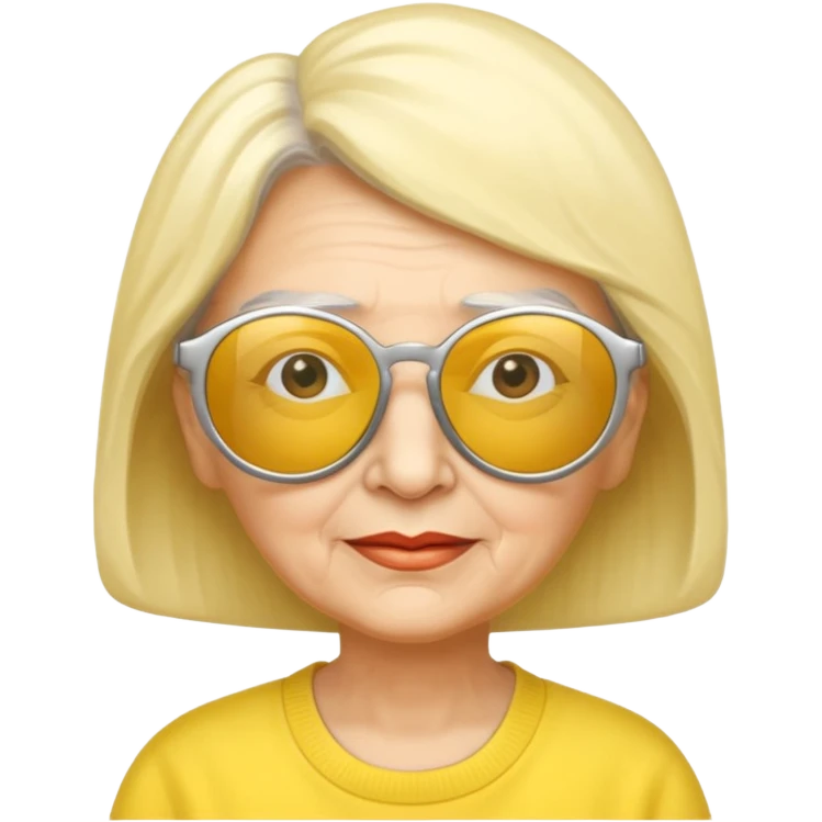 grandmother with yellow sunglasses emoji
