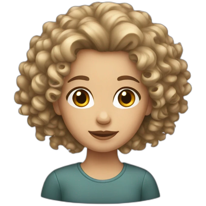 caucasian girl with curly hair emoji