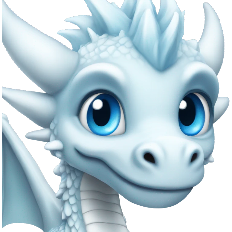 Cute ice Dragon with blue eyes  emoji