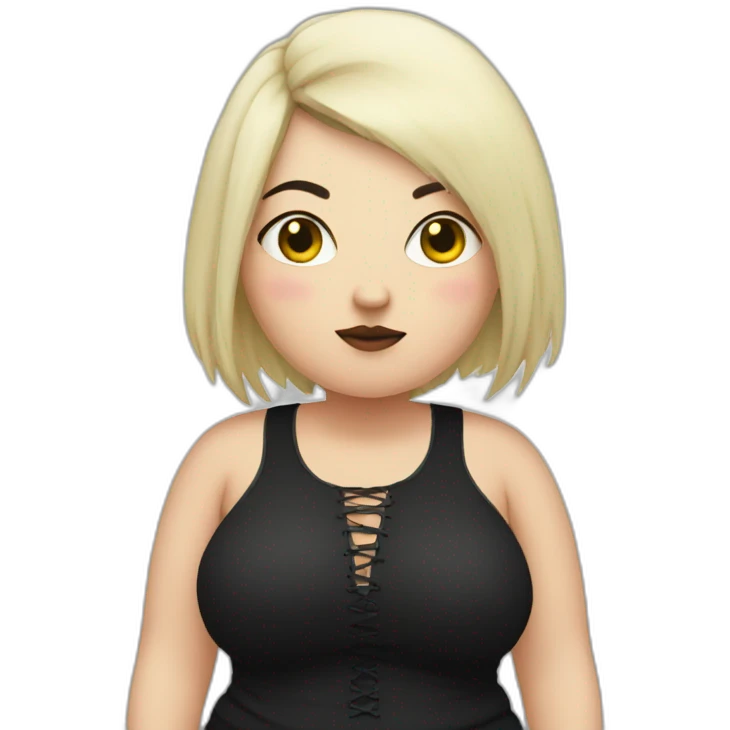Chubby goth woman emoji
