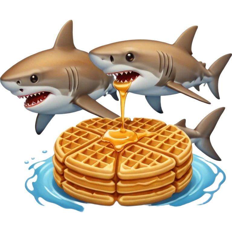 Waffles eating sharks  emoji