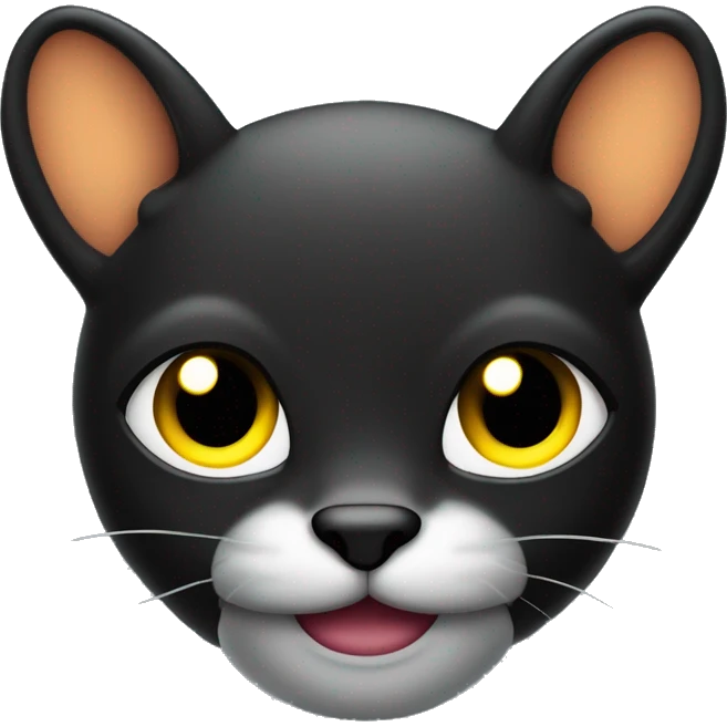  coelho preto meio roxado com  sorriso neón com olhos neons  emoji
