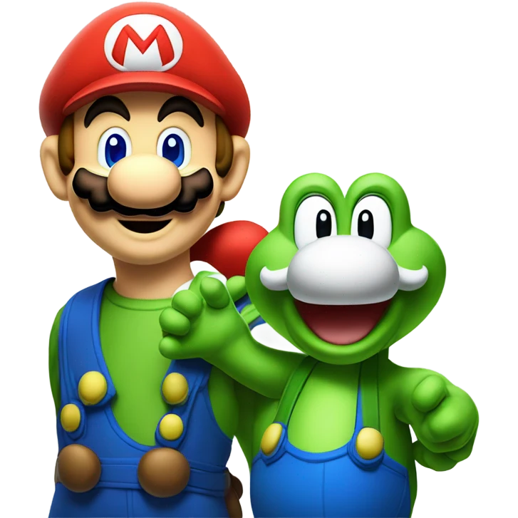 Super Mario and Yoshi emoji