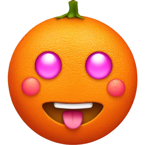 Orange with a pink shine emoji