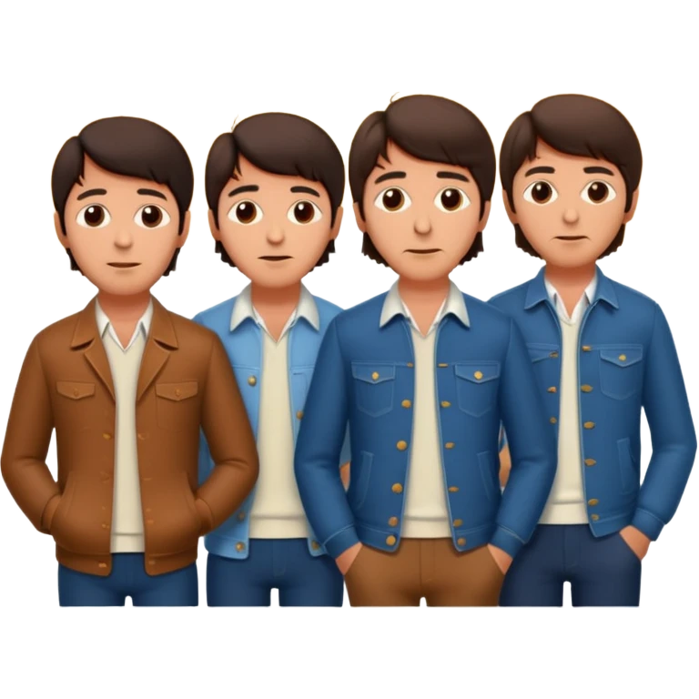 the Beatles watching sunset emoji