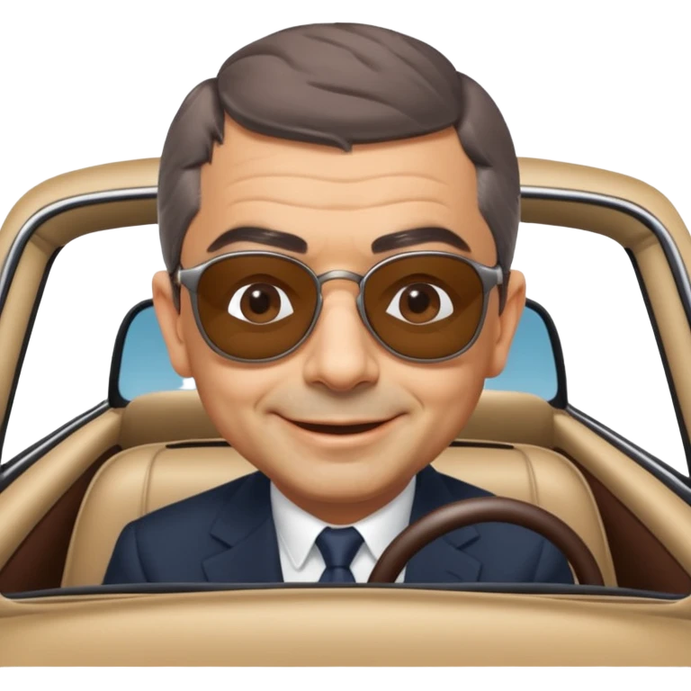 rowan atkinson in a car emoji