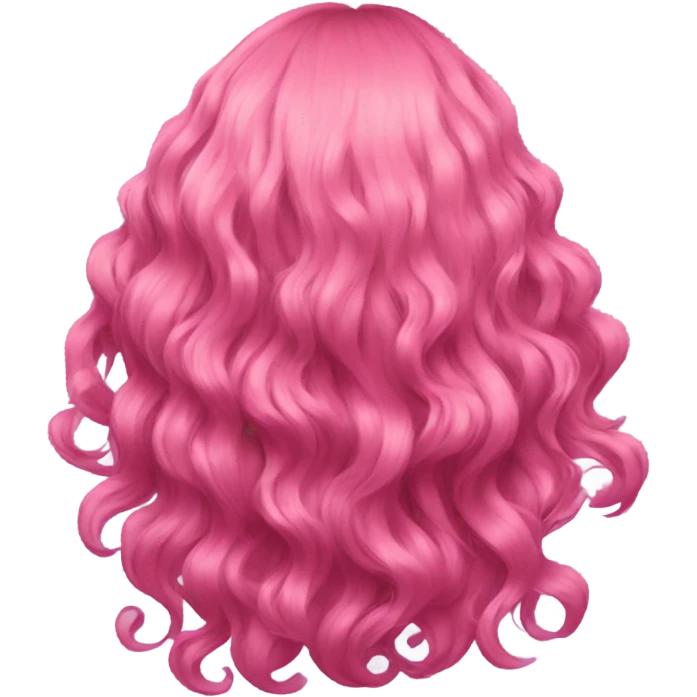 Pink mid-wavy short hair rear view emoji