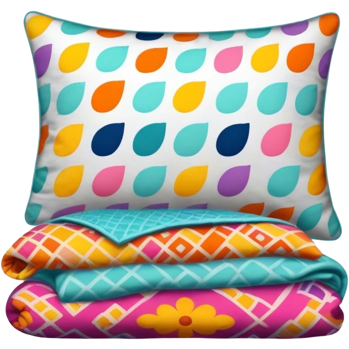 colorful pillow and blanket emoji