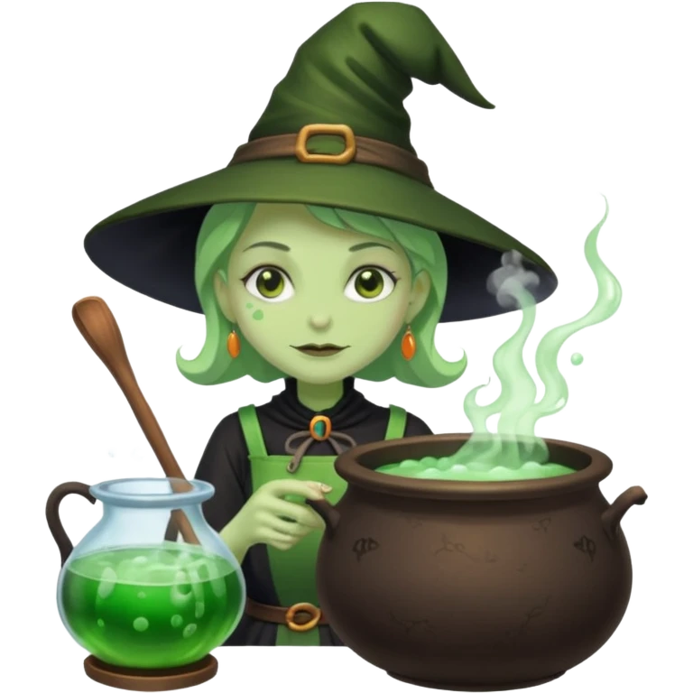 green witch cooking potion emoji