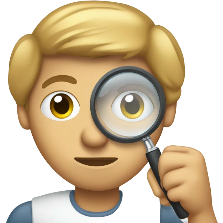 Person looking magnifying glass emoji