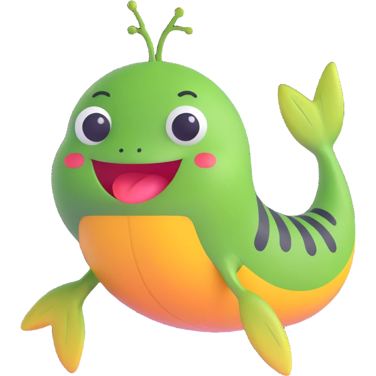 tadpole with two legs, 3D emoji style, variation 2 emoji