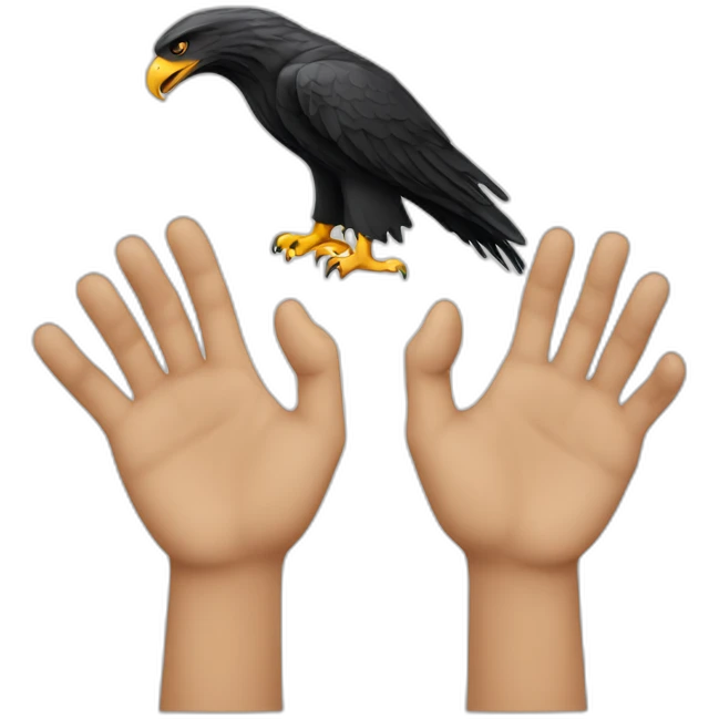 Two hands making an albanian eagle sign emoji