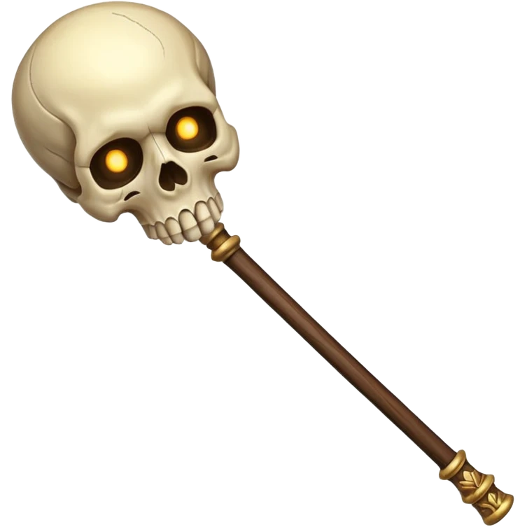 Skull Staff – Wooden staff with glowing skull top
 emoji