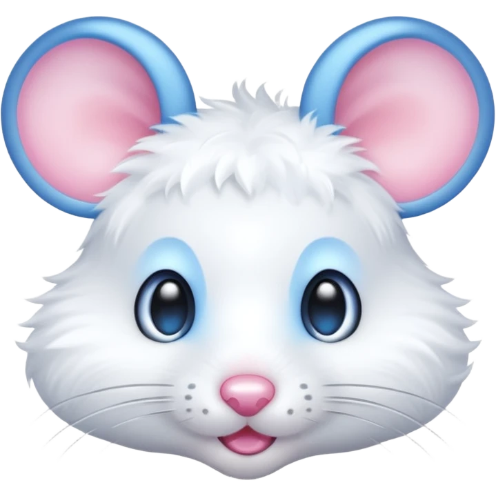 A mouse face with blue light halo emoji