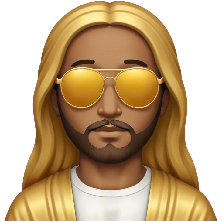 Rejoicing golden jesus figure sunglases emoji