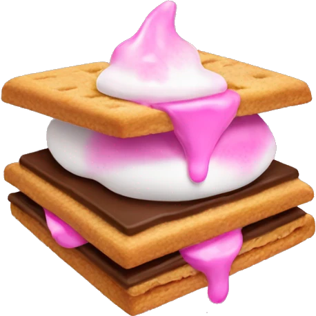 Smore with pink melted chocolate  emoji