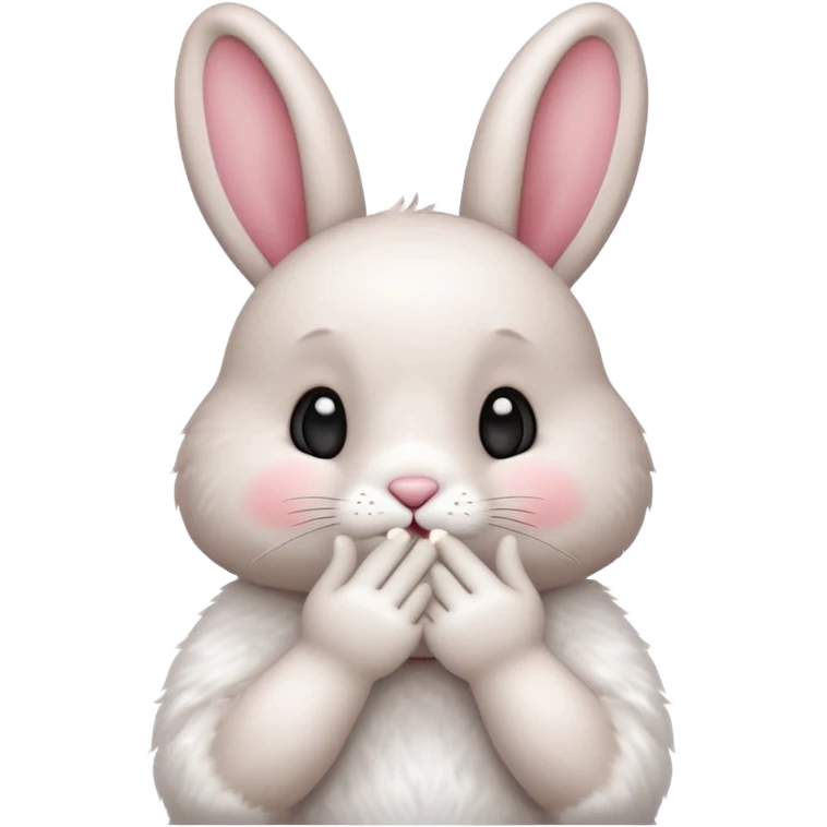 i want cute bunny to send a kiss with his left hand emoji