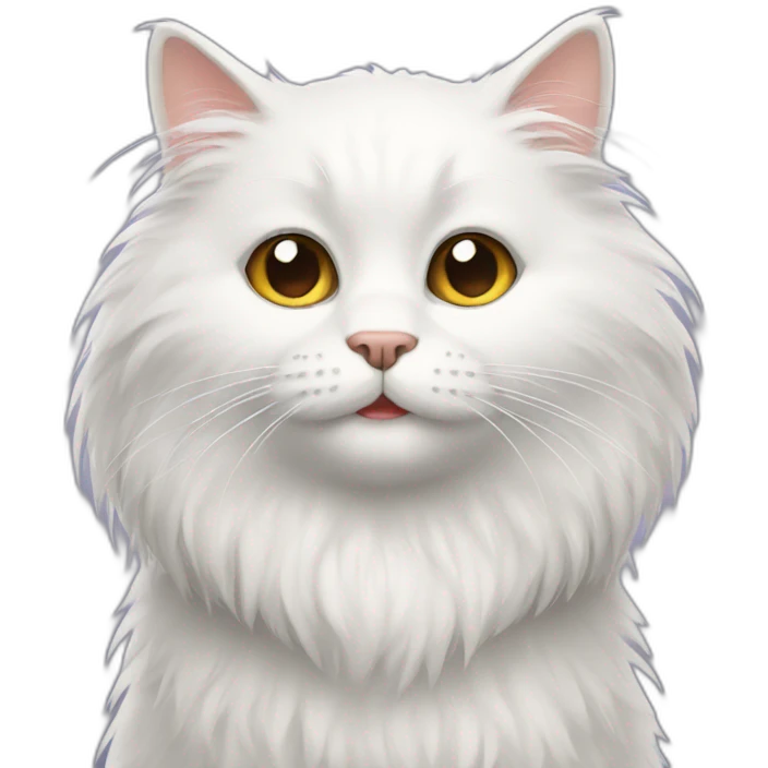 White hairy cat emoji