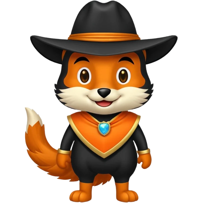 Diseña un Zorro mascota saludando  emoji