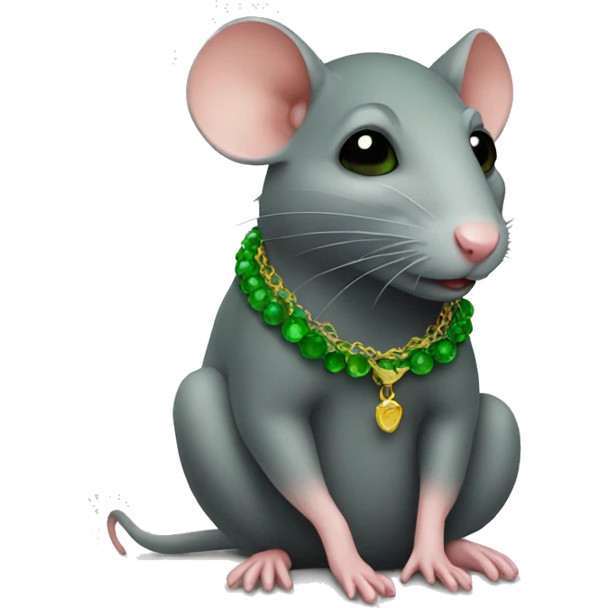 Rat with green necklace  emoji