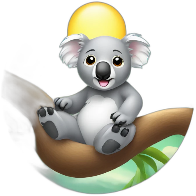koala bear sun bathing emoji