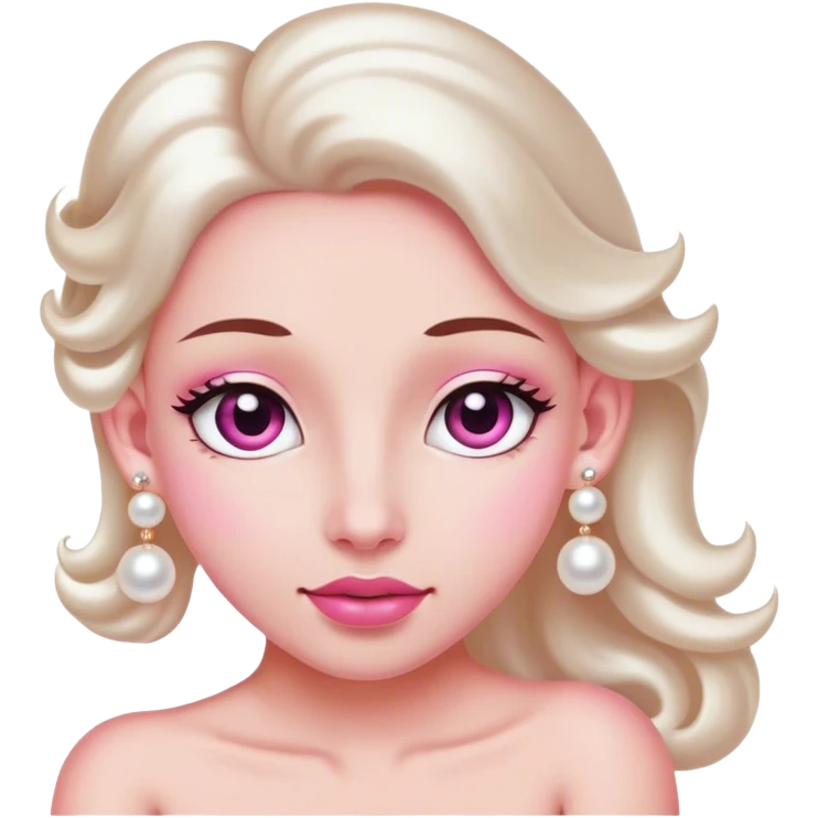 pearl earrings pink emoji