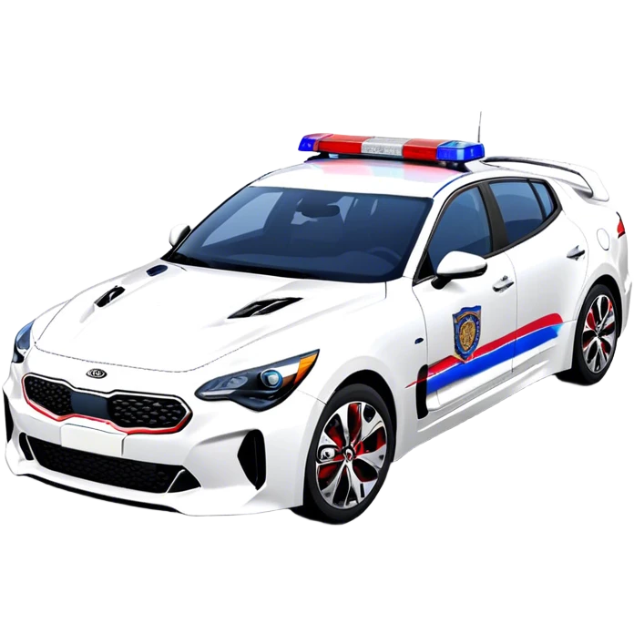 Police Car - Kia Stinger (Model Year: 2018) (Iconic Colour: White with blue and red markings) emoji