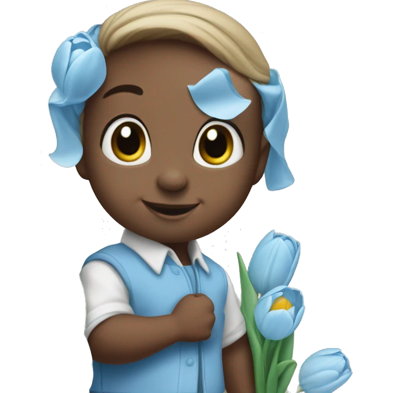 Baby blue tulips ￼ emoji