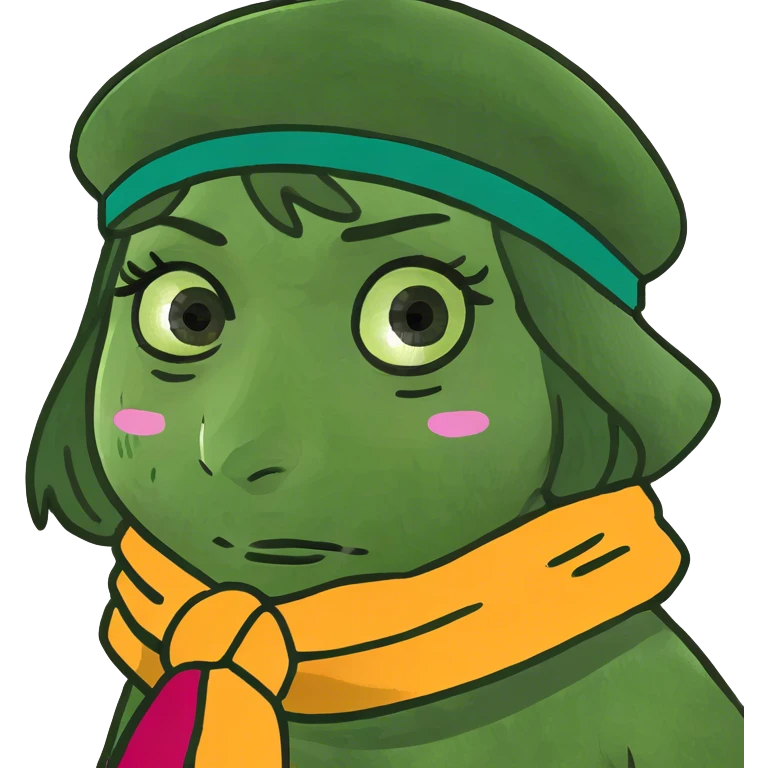 Girl with big eyes sad face emoji