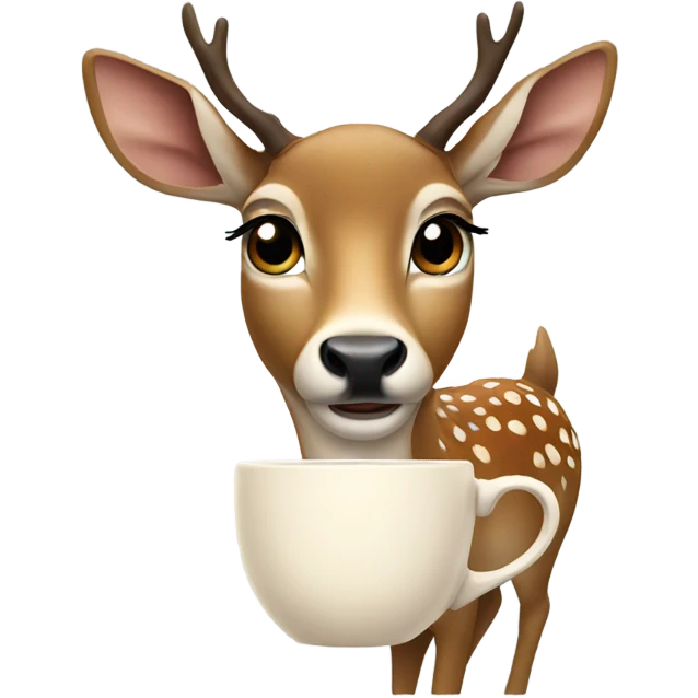 Deer with coffe emoji
