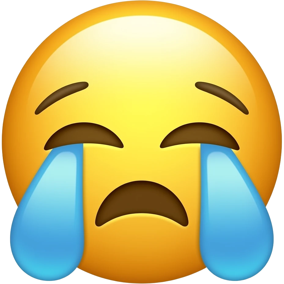 Crying emoji but 😭 its aligned to the top right corner only emoji