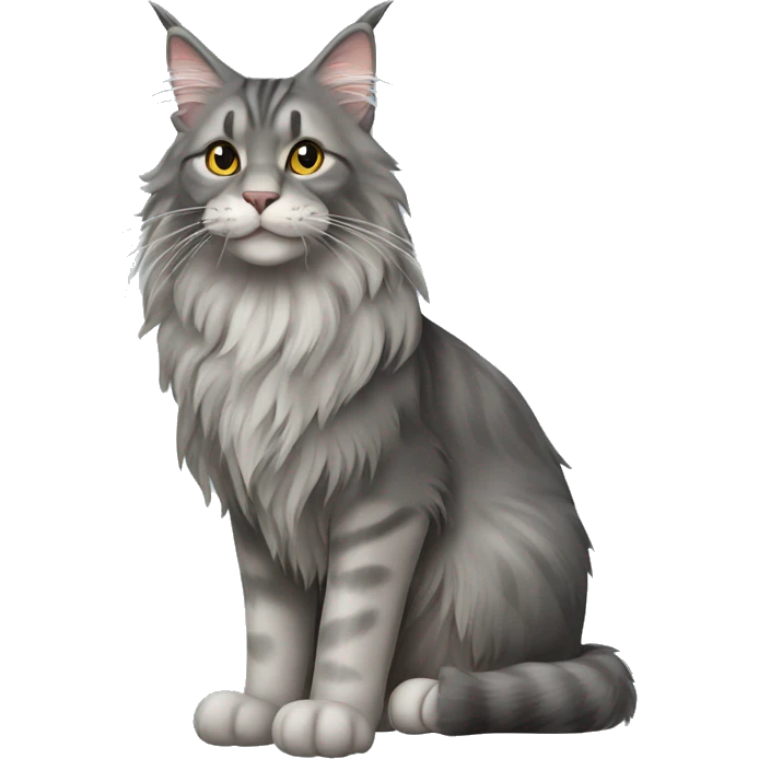 grey maine coon cat emoji