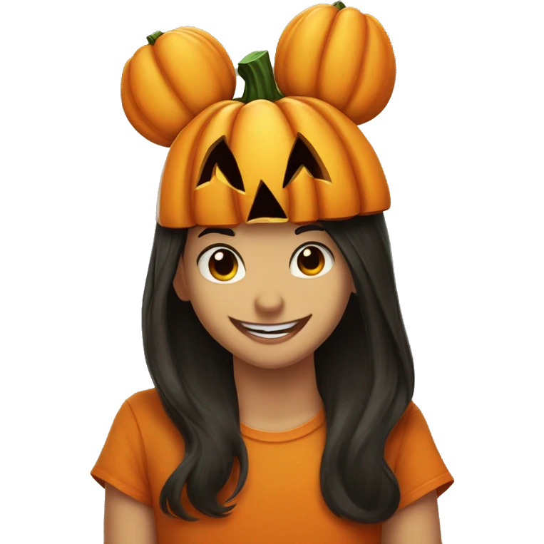 Pumpkin Mickey mouse ears jack-o-lantern face  emoji