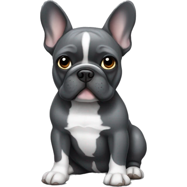 dark gray french bulldog  emoji