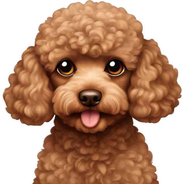 Brown toy poodle laying emoji