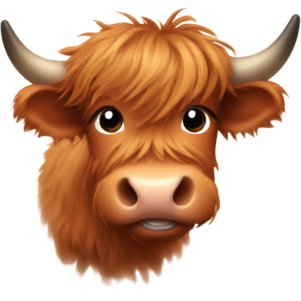 Cute baby highland cow head emoji