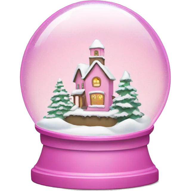 Christmas snow globe in pink emoji