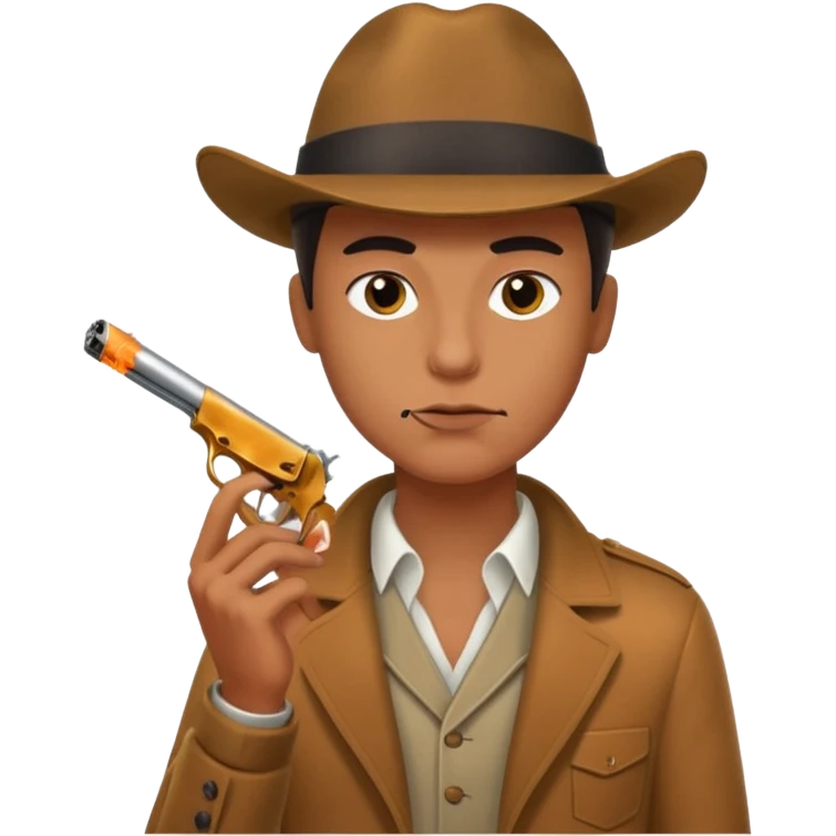 Smoking cigarette, holding gun emoji