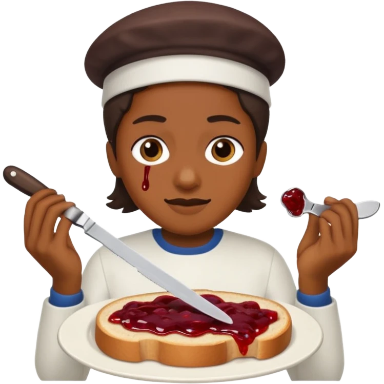 나이프로 식빵에 잼 바르기 emoji