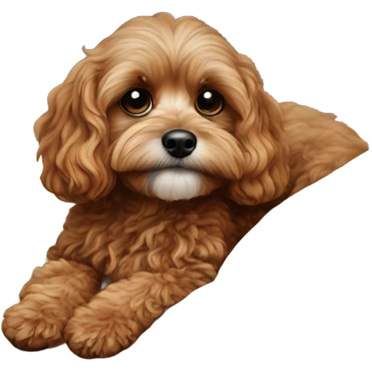 Cavapoo on a blanket. emoji