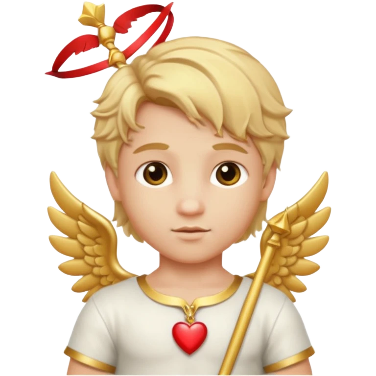 Cupid, God of Love from Gods and Goddesses with golden blonde hair, white and gold outfit emoji
