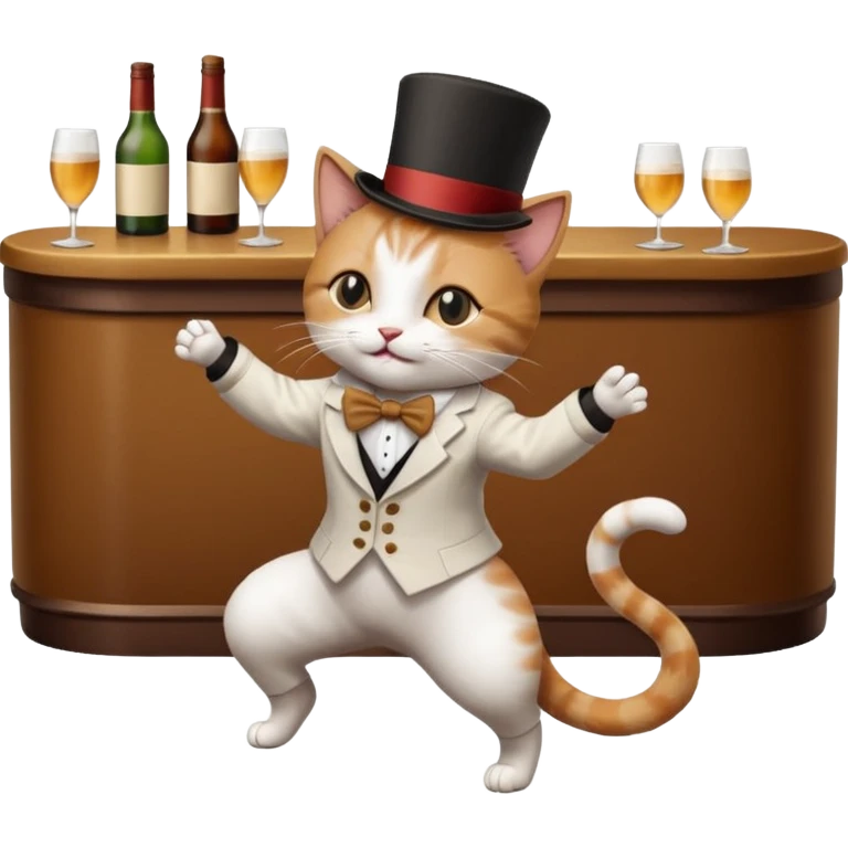 A cat dancing on the floor in a bar emoji