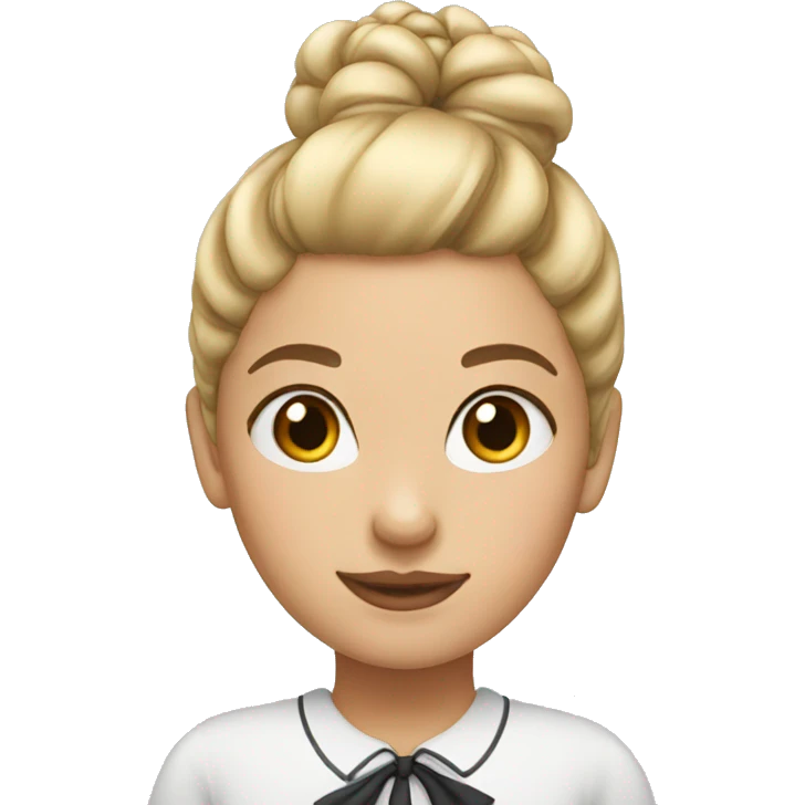 school girl blonde bun emoji