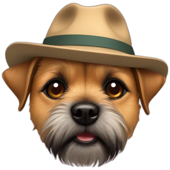 Border terrier with hat crying emoji