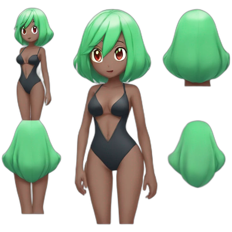 gardevoir pokemon full body pawg small swimsuit back emoji