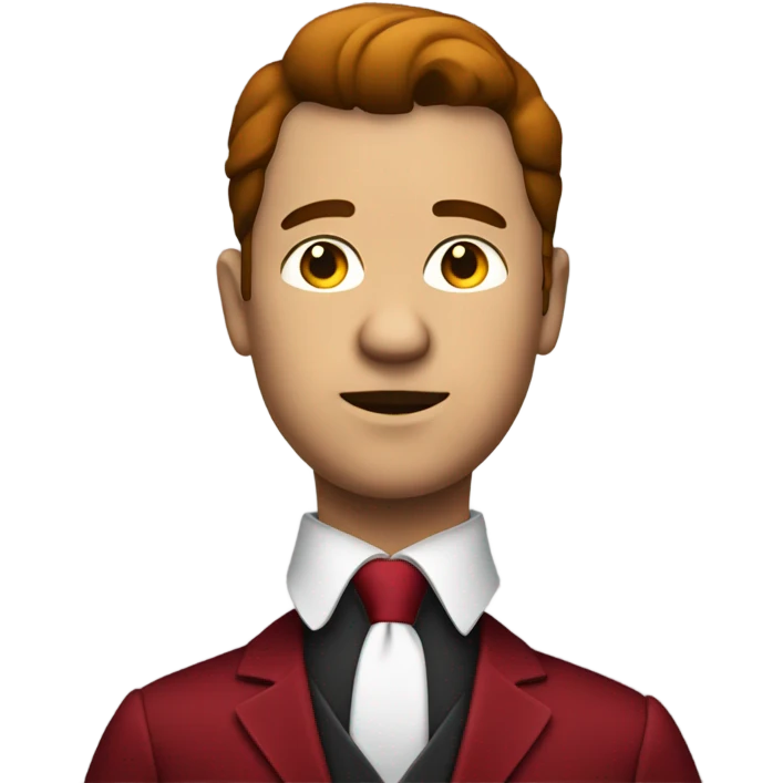 fat business man in Dark red velvet suit no tie emoji