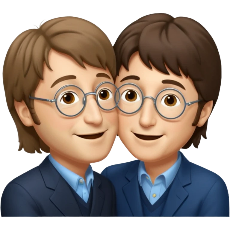John Lennon kissing Paul McCartney emoji